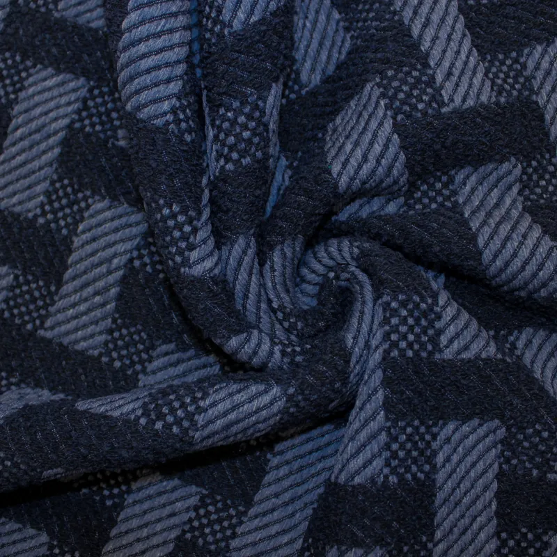 Jacquard blu disegno geometrico  | Abbigliamento uomo| Made in Italy