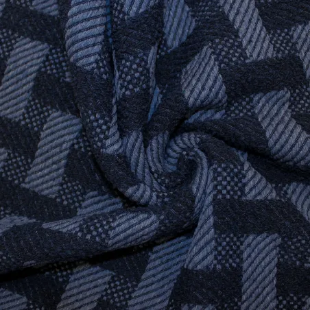 Jacquard blu disegno geometrico  | Abbigliamento uomo| Made in Italy