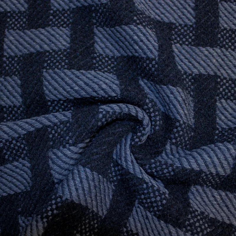 Jacquard blu disegno geometrico  | Abbigliamento uomo| Made in Italy