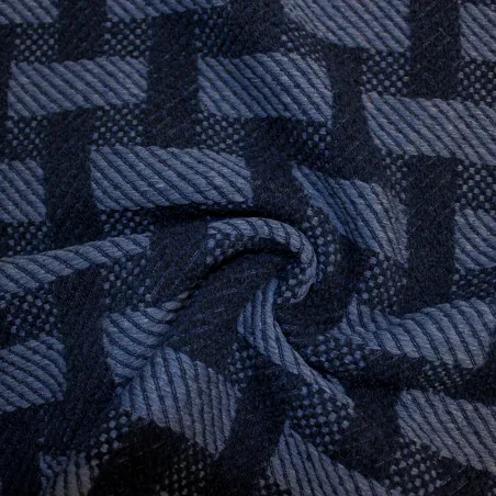 Jacquard blu disegno geometrico  | Abbigliamento uomo| Made in Italy