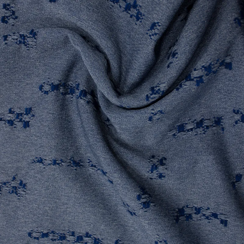 Tessuto jacquard blu  elettrico | abbigliamento uomo - donna