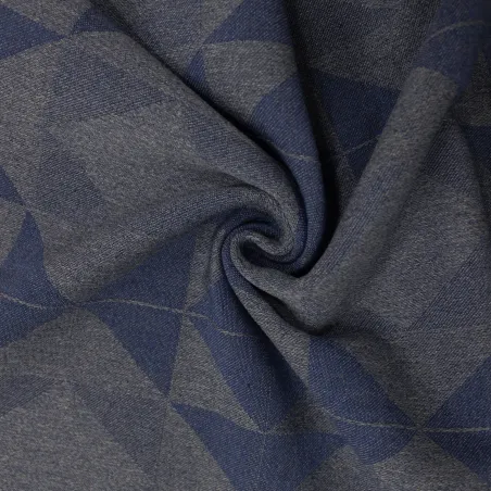 Jacquard blu disegno triangoli | Tessile per uomo