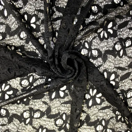 Pizzo nero floreale | abbigliamento elegante donna | IL TESSUTAIO