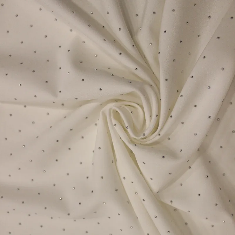 Tessuto bianco con strass | Tessuto completi donna