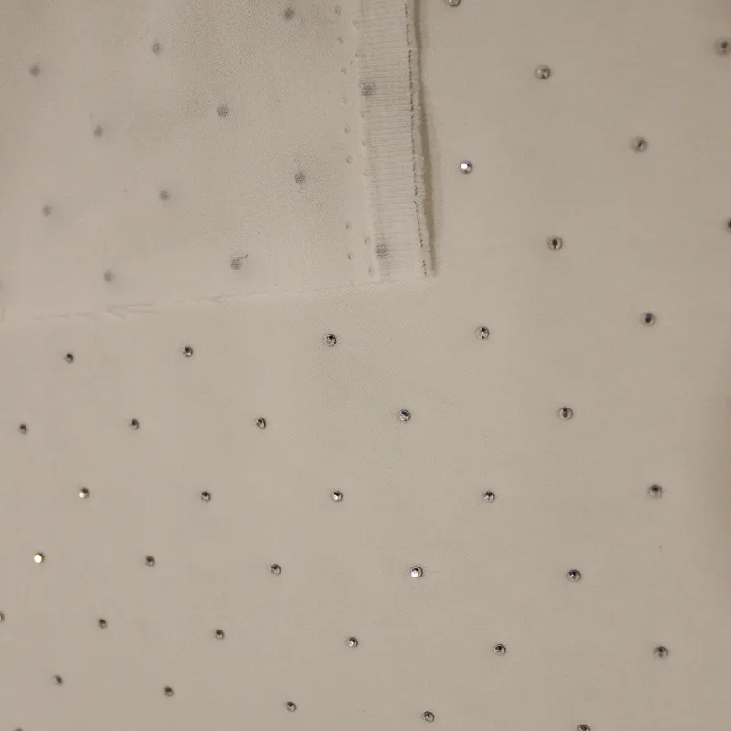 Tessuto bianco con strass | Tessuto completi donna