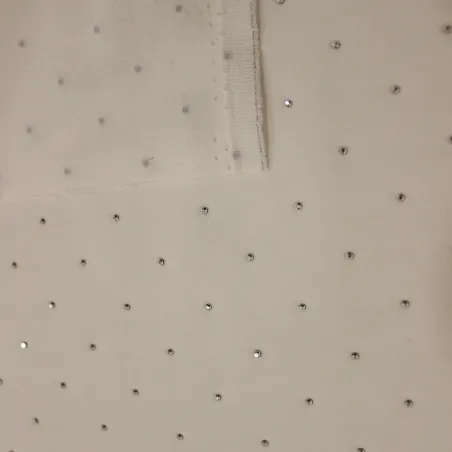 Tessuto bianco con strass | Tessuto completi donna