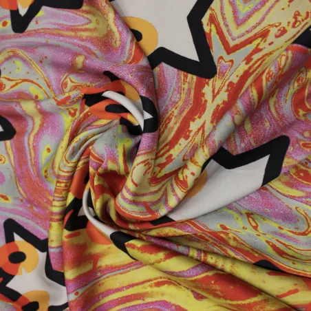 Viscosa fantasia astratta | TessutI Deadstock