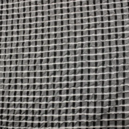 Tessuto Vichy goffrato nero e bianco |Tessuti Cerimonia | ILTESSUTAIO