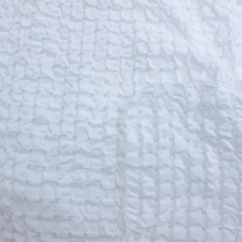 Tessuto goffrato vichy  bianco | ILTESSUTAIO