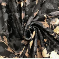 CINIGLIA DEVORE' FLOREALE - NERO / CIPRIA