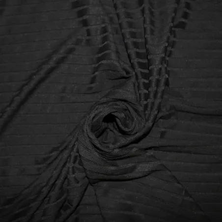 Tessuto costina elastica nero | ILTESSUTAIO