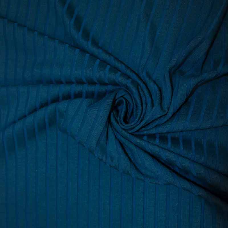 Maglina a coste elastica verde petrolio | ILTESSUTAIO