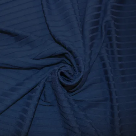 Tessuto maglia costina elastica blu | ILTESSUTAIO