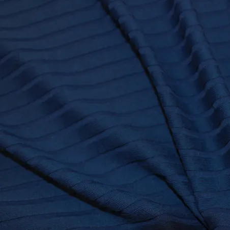 Tessuto maglia costina elastica blu | ILTESSUTAIO