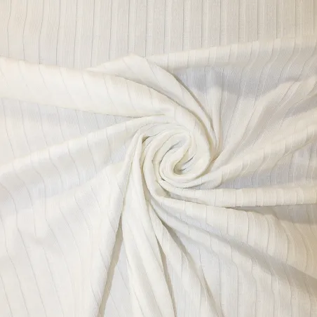 Maglia costina elasticizzata in viscosa bianca | ILTESSUTAIO