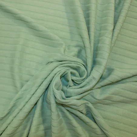 Tessuto maglia costina elasticizzata verde acqua | IL TESSUTAIO