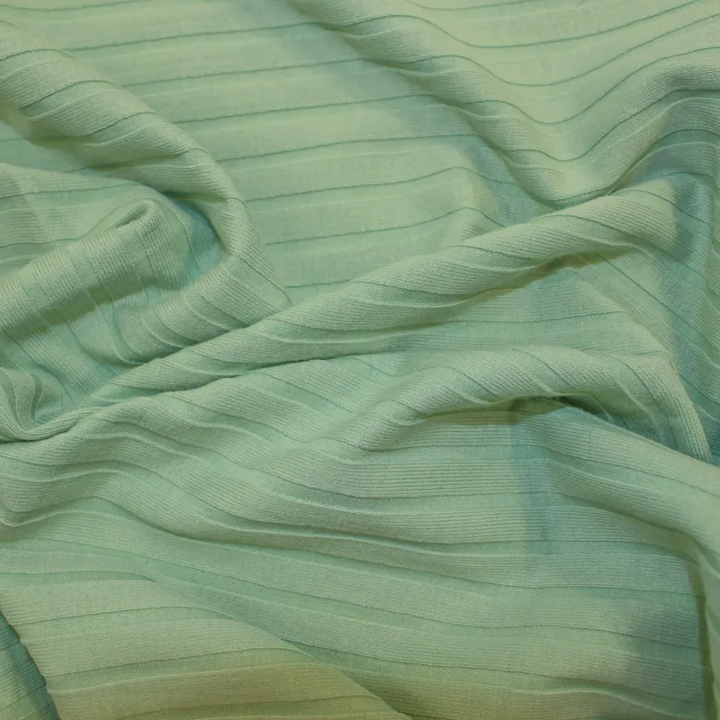 Tessuto maglia costina elasticizzata verde acqua | IL TESSUTAIO