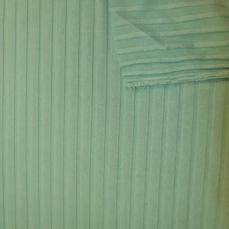 Tessuto maglia costina elasticizzata verde acqua | IL TESSUTAIO