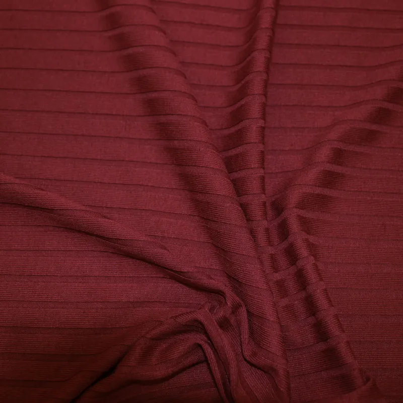 Tessuto maglia costina elasticizzata color bordeaux | IL TESSUTAIO