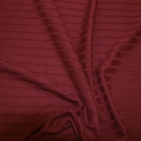 Tessuto maglia costina elasticizzata color bordeaux | IL TESSUTAIO