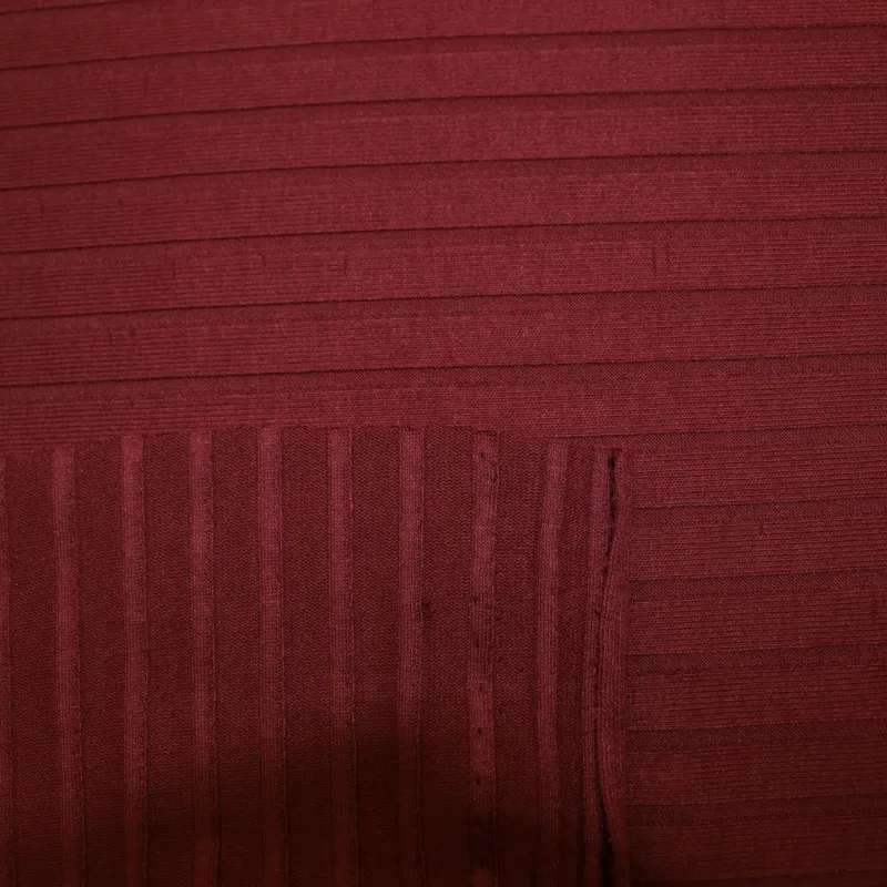Tessuto maglia costina elasticizzata color bordeaux | IL TESSUTAIO