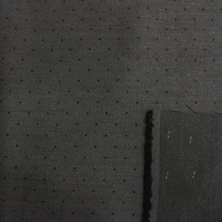 Poliviscosa antracite con strass neri | Tessuto tailleur donna