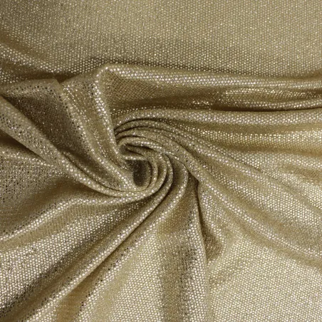 Tessuto in maglia spalmato oro | tessuti cerimonia