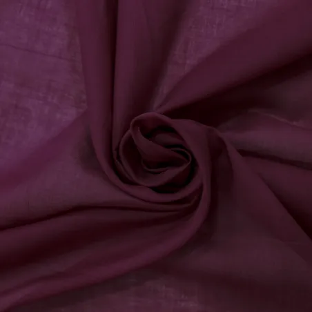 Mussola di cotone Bordeaux | Tessuti naturali| ILTESSUTAIO