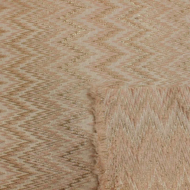 Jacquard lurex colore rosa e oro | Tessuti cerimonia