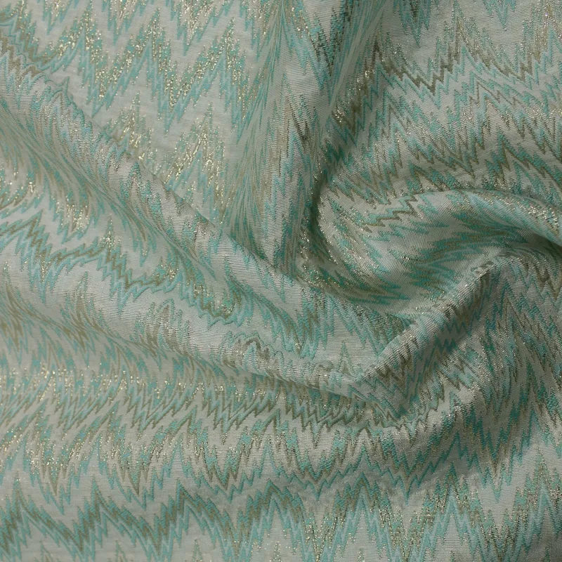 Jacquard onde tiffany dettagli lurex oro | Tessuti cerimonia