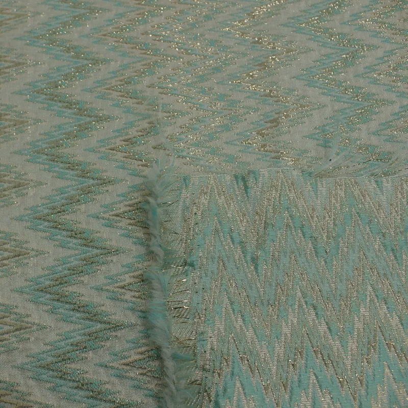 Jacquard onde tiffany dettagli lurex oro | Tessuti cerimonia