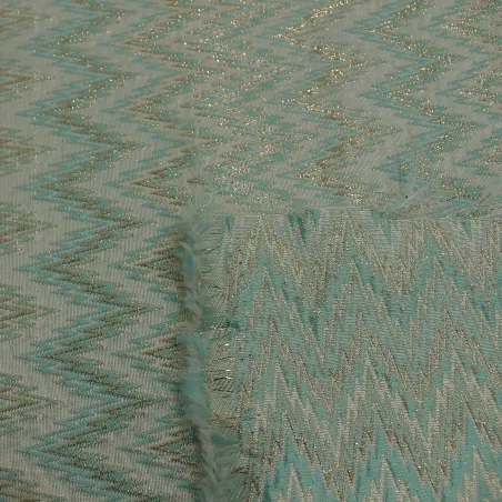 Jacquard onde tiffany dettagli lurex oro | Tessuti cerimonia