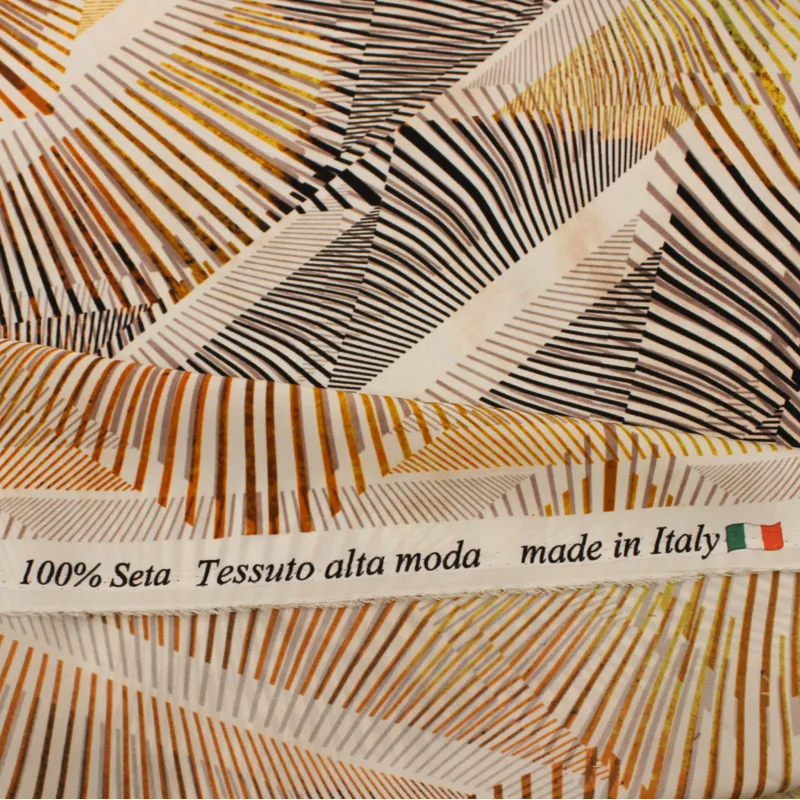 Tessuto pura seta italiana fantasia astratta - Tessuti  Made in Italy