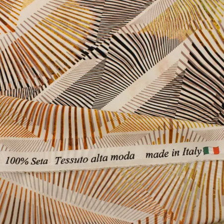 Tessuto pura seta italiana fantasia astratta - Tessuti  Made in Italy