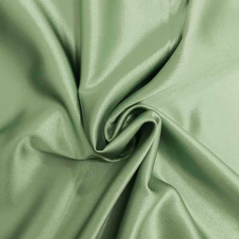 Tessuto di raso elasticizzato double verde | iltessutaio.it