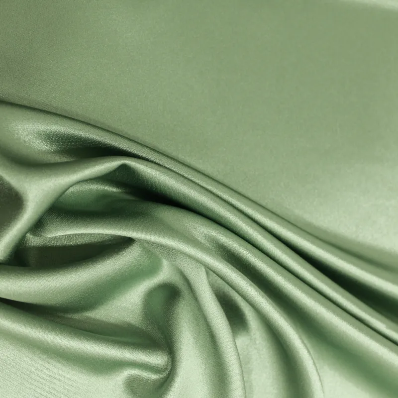 Tessuto di raso elasticizzato double verde | iltessutaio.it