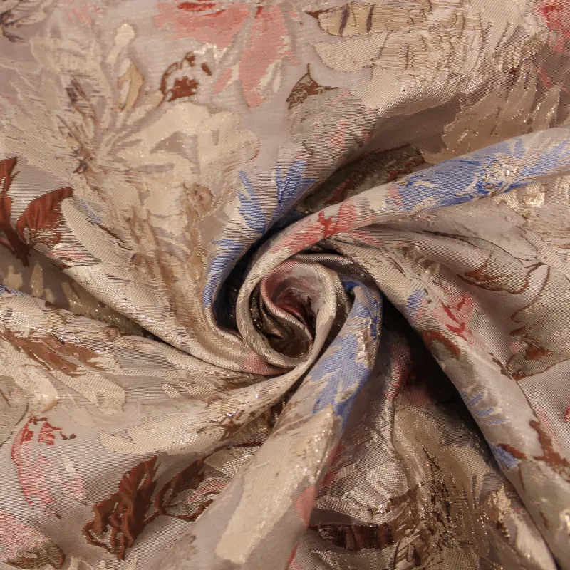 Tessuto jacquard floreale rosso | Tessuti cerimonia | IL TESSUTAIO