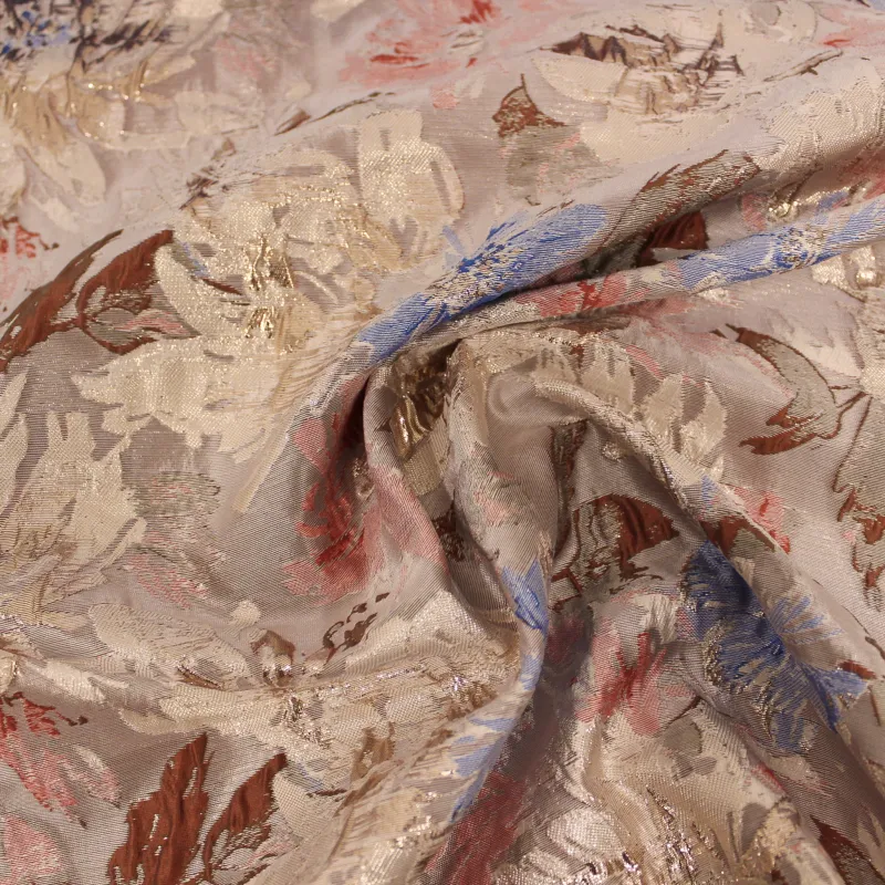 Tessuto jacquard floreale rosso | Tessuti cerimonia | IL TESSUTAIO