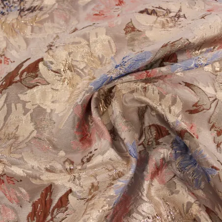 Tessuto jacquard floreale rosso | Tessuti cerimonia | IL TESSUTAIO