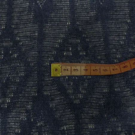 Tessuto a maglia elasticizzata  semi trasparente blu| IL TESSUTAIO