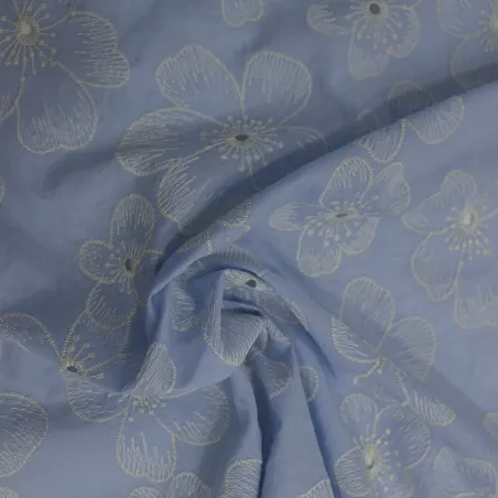 Pizzo San gallo floreale in cotone | Tessuti Naturali| IL TESSUTAIO