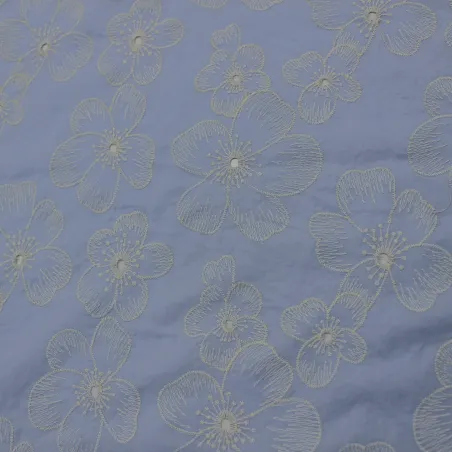 Pizzo San gallo floreale in cotone | Tessuti Naturali| IL TESSUTAIO