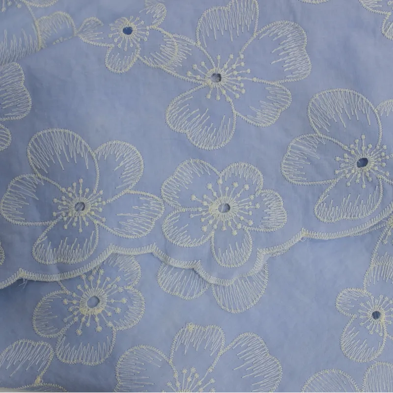 Pizzo San gallo floreale in cotone | Tessuti Naturali| IL TESSUTAIO