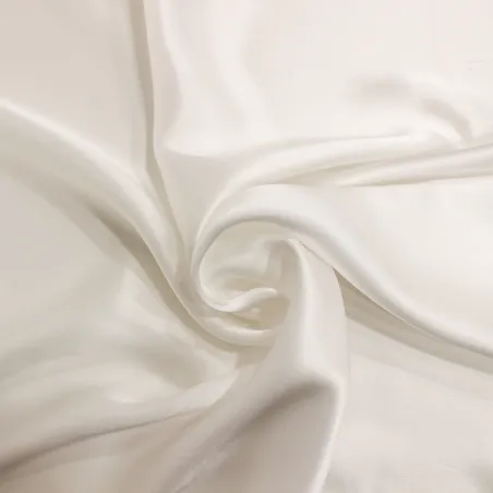 Tessuto raso in pura seta italiana bianco  - Tessuti Pregiati