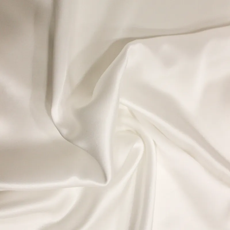 Tessuto raso in pura seta italiana bianco  - Tessuti Pregiati