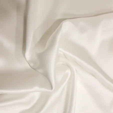 Tessuto raso in pura seta italiana bianco  - Tessuti Pregiati