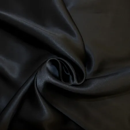 Raso in pura seta italiana nero - Tessuti camicia uomo e donna