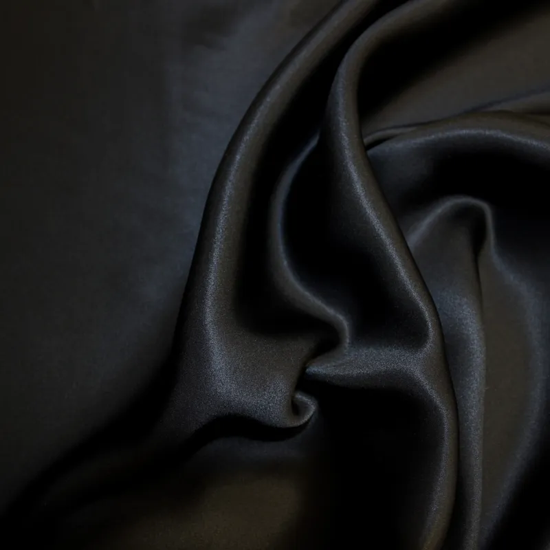 Raso in pura seta italiana nero - Tessuti camicia uomo e donna