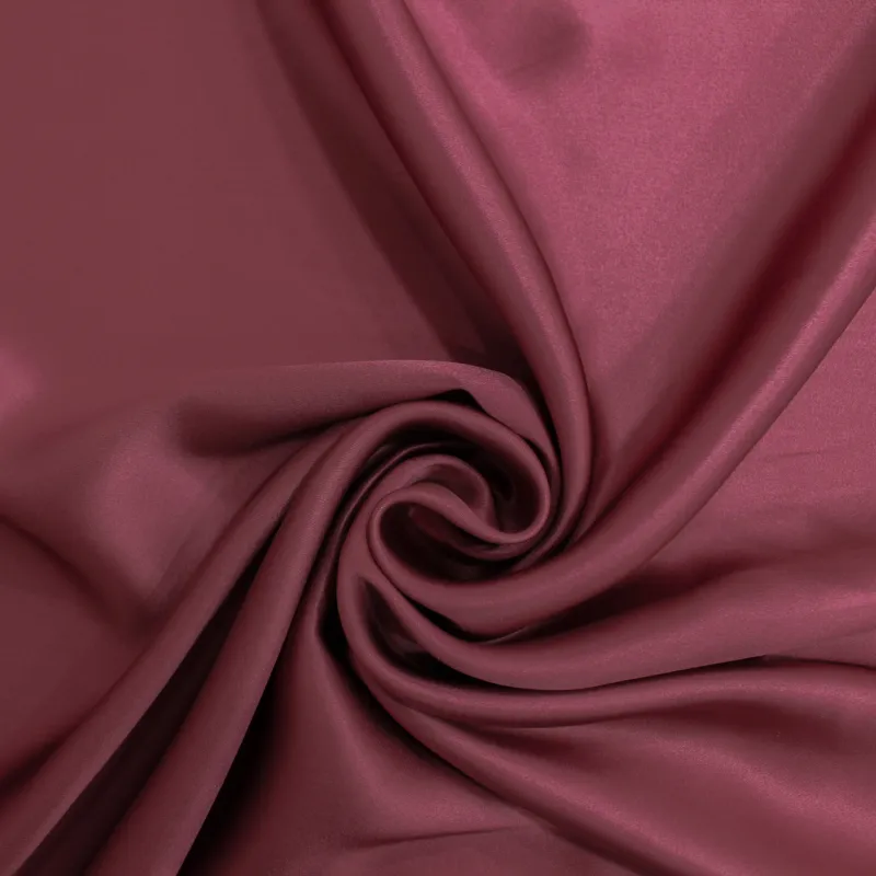 Raso in pura seta italiana bordeaux - Tessuti pregiati cerimonia donna