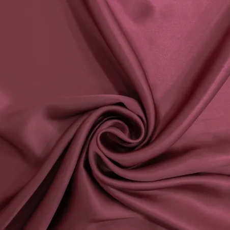 Raso in pura seta italiana bordeaux - Tessuti pregiati cerimonia donna